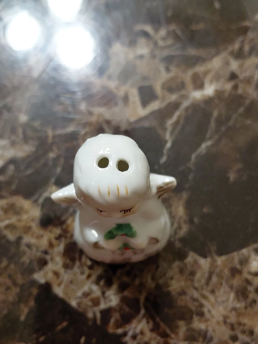 Vintage Miniature Porcelain Angel Bell Ornament